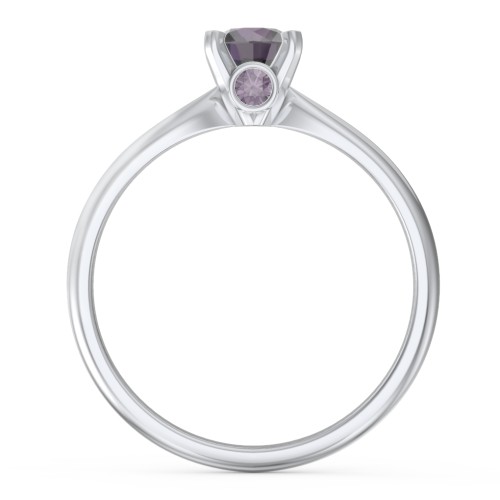 1/2 ct. Round Gemstone Peek-A-Boo Engagement Ring with Tapered Band