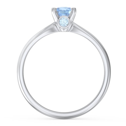 1/2 ct. Round Gemstone Peek-A-Boo Engagement Ring with Tapered Band