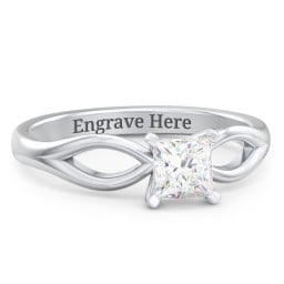 1/2 ct. Princess Gemstone Split Engagement Ring