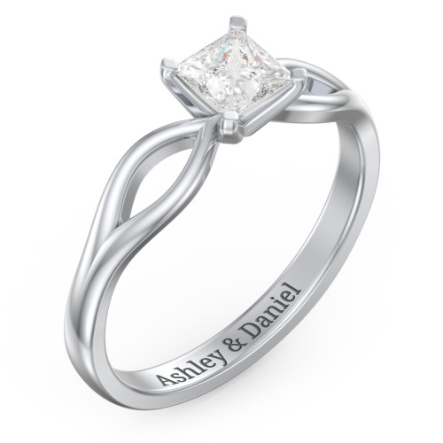 1/2 ct. Princess Gemstone Split Engagement Ring