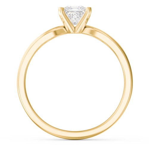 1/2 ct. Princess Gemstone Split Engagement Ring – 10K Yellow Gold with White Premium Zirconia
