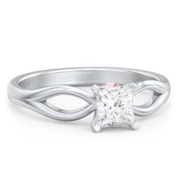 1/2 ct. Princess Gemstone Split Peek-A-Boo Engagement Ring