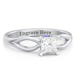 1/2 ct. Princess Gemstone Split Peek-A-Boo Engagement Ring