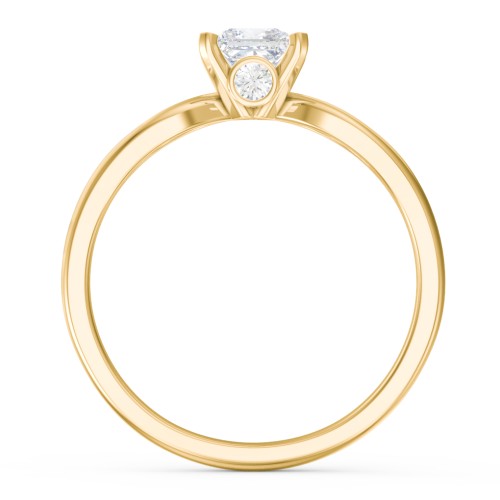 1/2 ct. Princess Gemstone Split Peek-A-Boo Engagement Ring – 10K Yellow Gold with White Premium Zirconia and Cubic Zirconia