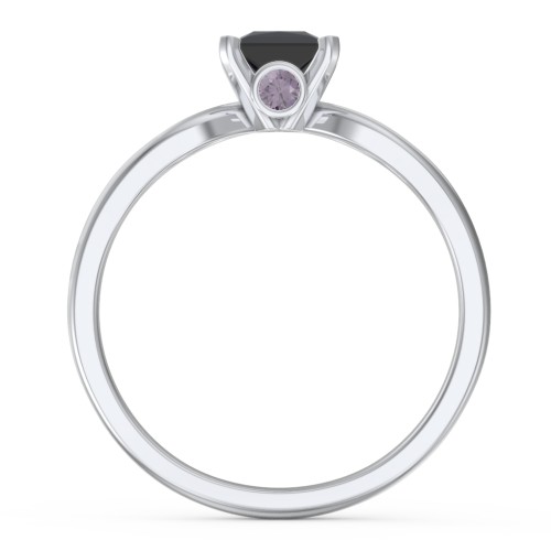 1/2 ct. Princess Gemstone Split Peek-A-Boo Engagement Ring