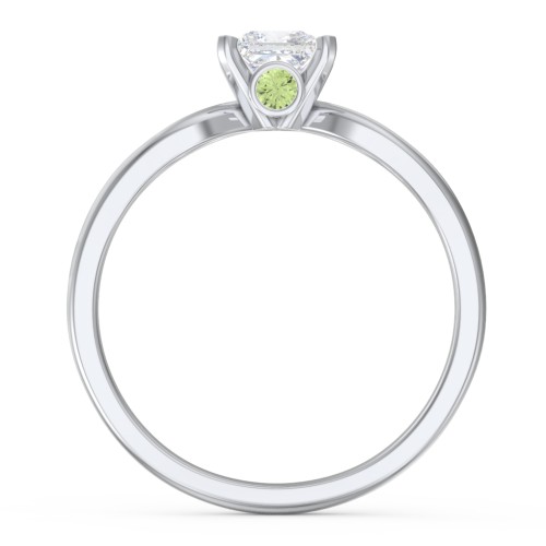 1/2 ct. Princess Gemstone Split Peek-A-Boo Engagement Ring