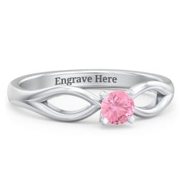 1/4 ct. Round Gemstone Split Engagement Ring