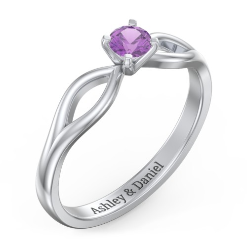1/4 ct. Round Gemstone Split Engagement Ring