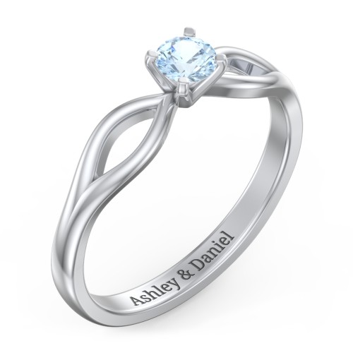 1/4 ct. Round Gemstone Split Engagement Ring