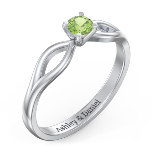 1/4 ct. Round Gemstone Split Engagement Ring