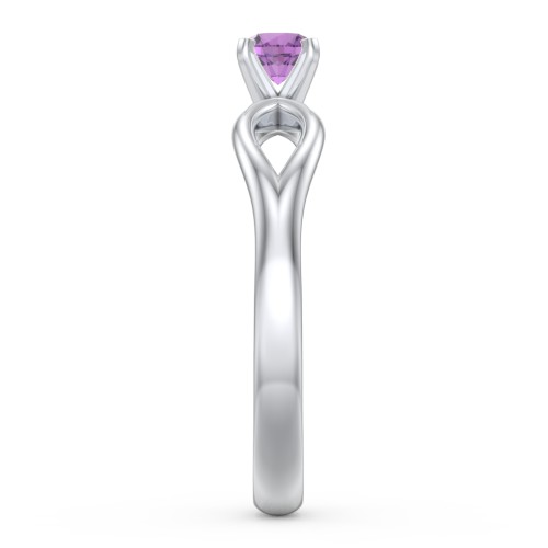 1/4 ct. Round Gemstone Split Engagement Ring