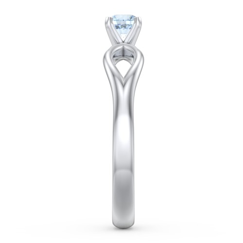 1/4 ct. Round Gemstone Split Engagement Ring