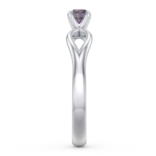 1/4 ct. Round Gemstone Split Engagement Ring