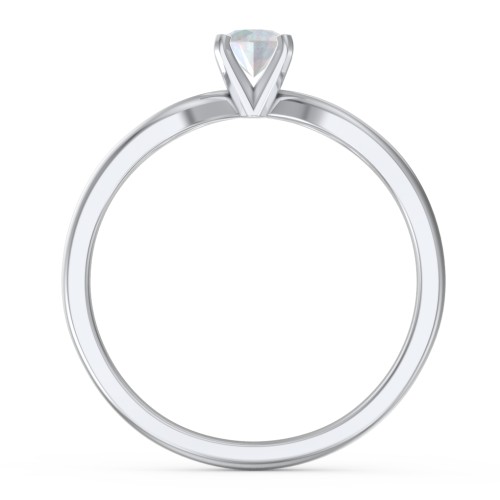 1/4 ct. Round Gemstone Split Engagement Ring