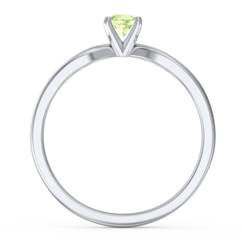 1/4 ct. Round Gemstone Split Engagement Ring – Sterling Silver with Peridot