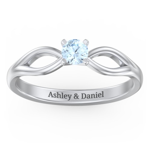 1/4 ct. Round Gemstone Split Engagement Ring