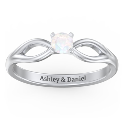 1/4 ct. Round Gemstone Split Engagement Ring