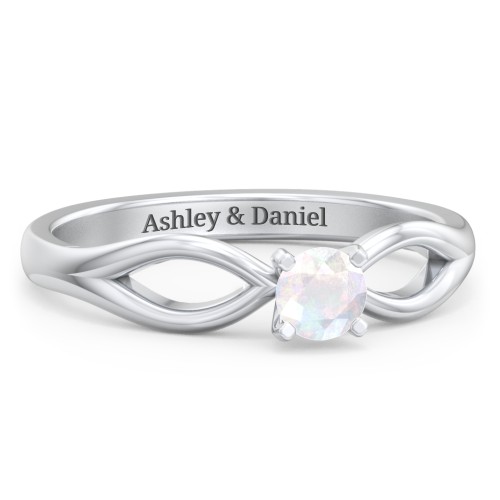 1/4 ct. Round Gemstone Split Engagement Ring