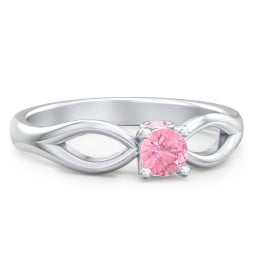 1/4 ct. Round Gemstone Split Peek-A-Boo Engagement Ring