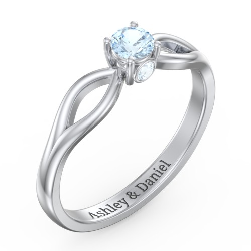 1/4 ct. Round Gemstone Split Peek-A-Boo Engagement Ring