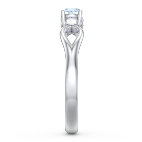 1/4 ct. Round Gemstone Split Peek-A-Boo Engagement Ring