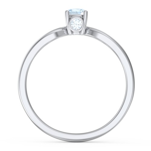 1/4 ct. Round Gemstone Split Peek-A-Boo Engagement Ring