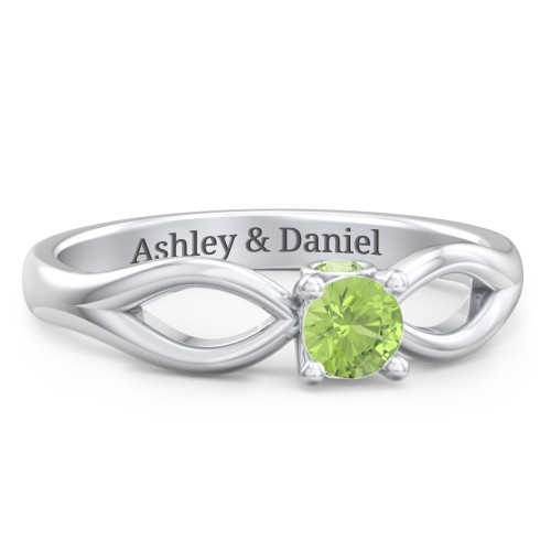 1/4 ct. Round Gemstone Split Peek-A-Boo Engagement Ring