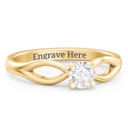 1/3 ct. Round Gemstone Split Engagement Ring