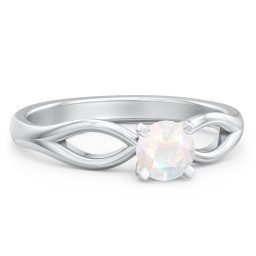 1/2 ct. Round Gemstone Split Engagement Ring