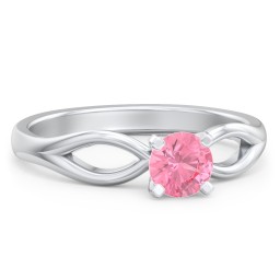 1/2 ct. Round Gemstone Split Engagement Ring