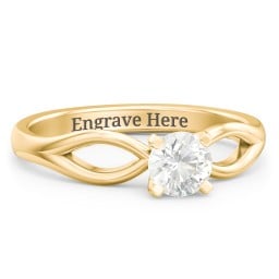 1/2 ct. Round Gemstone Split Engagement Ring