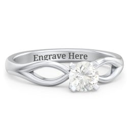 1/2 ct. Round Gemstone Split Engagement Ring