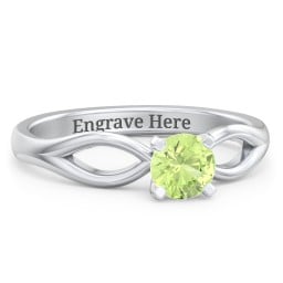 1/2 ct. Round Gemstone Split Engagement Ring