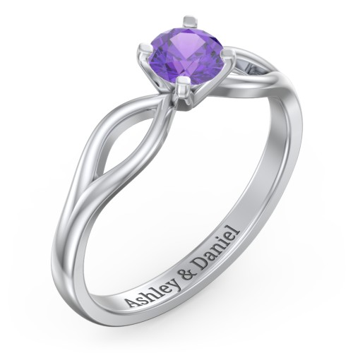 1/2 ct. Round Gemstone Split Engagement Ring