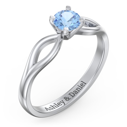 1/2 ct. Round Gemstone Split Engagement Ring