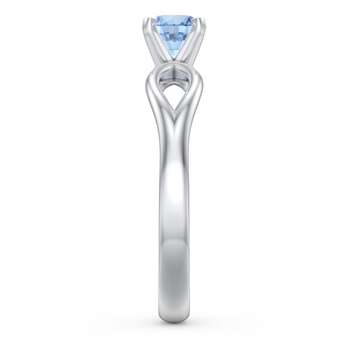 1/2 ct. Round Gemstone Split Engagement Ring