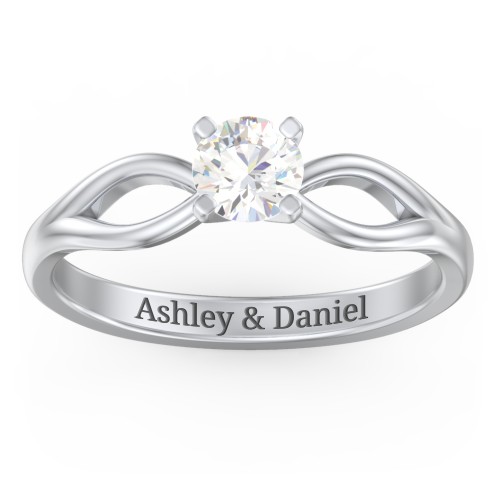 1/2 ct. Round Gemstone Split Engagement Ring