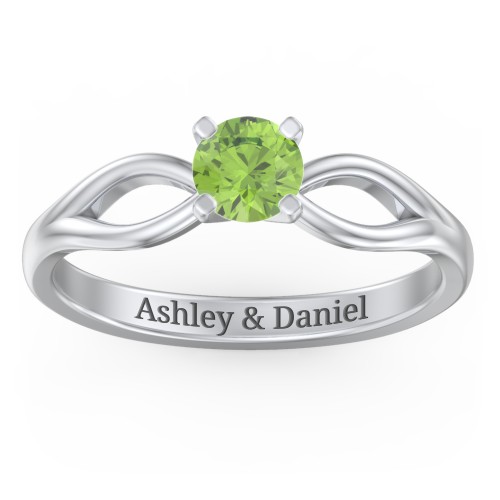 1/2 ct. Round Gemstone Split Engagement Ring