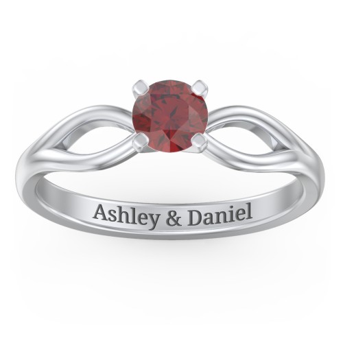 1/2 ct. Round Gemstone Split Engagement Ring