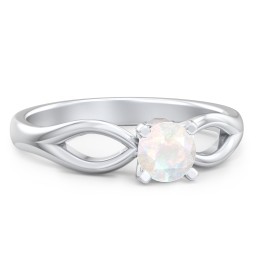 1/2 ct. Round Gemstone Split Peek-A-Boo Engagement Ring