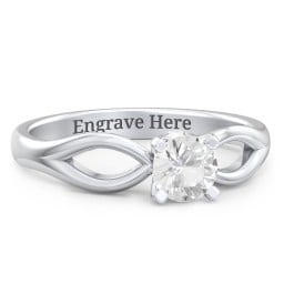 1/2 ct. Round Gemstone Split Peek-A-Boo Engagement Ring