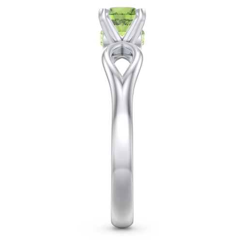1/2 ct. Round Gemstone Split Peek-A-Boo Engagement Ring