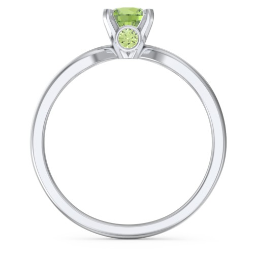 1/2 ct. Round Gemstone Split Peek-A-Boo Engagement Ring