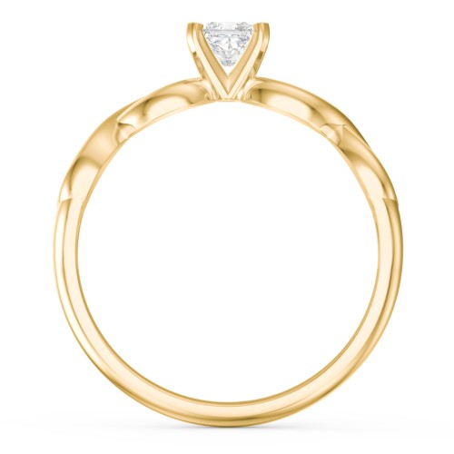 1/4 ct. Princess Gemstone Infinity Engagement Ring – 14K Yellow Gold with White Premium Zirconia