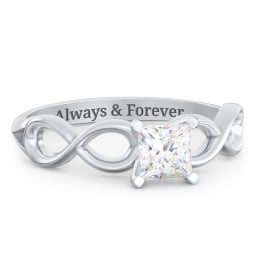 1/2 ct. Princess Gemstone Infinity Engagement Ring