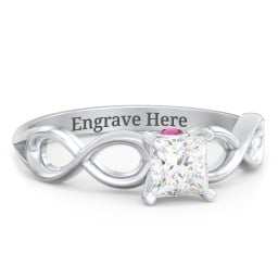 1/2 ct. Princess Gemstone Infinity Peek-A-Boo Engagement Ring