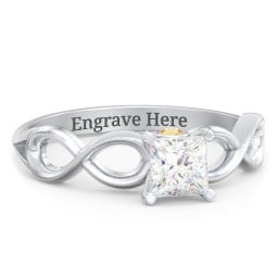1/2 ct. Princess Gemstone Infinity Peek-A-Boo Engagement Ring