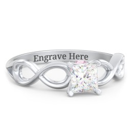 1/2 ct. Princess Gemstone Infinity Peek-A-Boo Engagement Ring