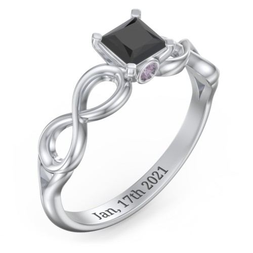 1/2 ct. Princess Gemstone Infinity Peek-A-Boo Engagement Ring