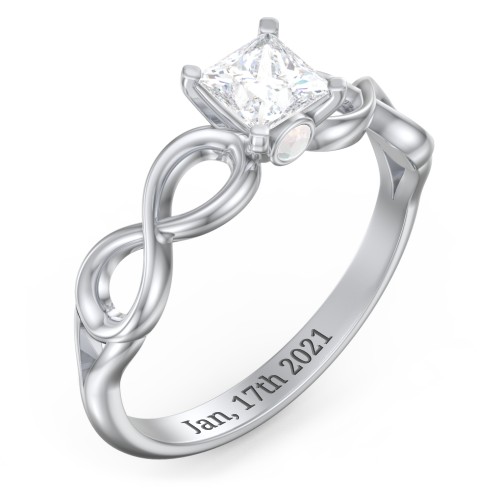 1/2 ct. Princess Gemstone Infinity Peek-A-Boo Engagement Ring